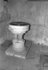 The font - the bowl is 13th Century - the triple shafts replaced a single shaft when the bowl was reset in the 19th Century
