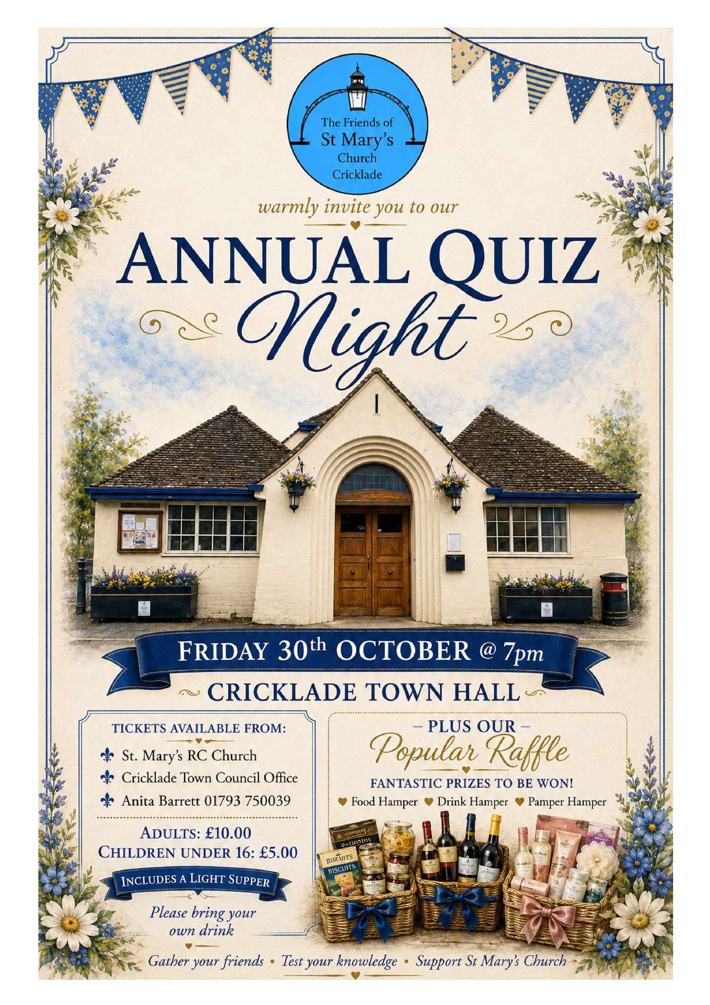 2026 Annual Quiz night: 7pm, 30th October