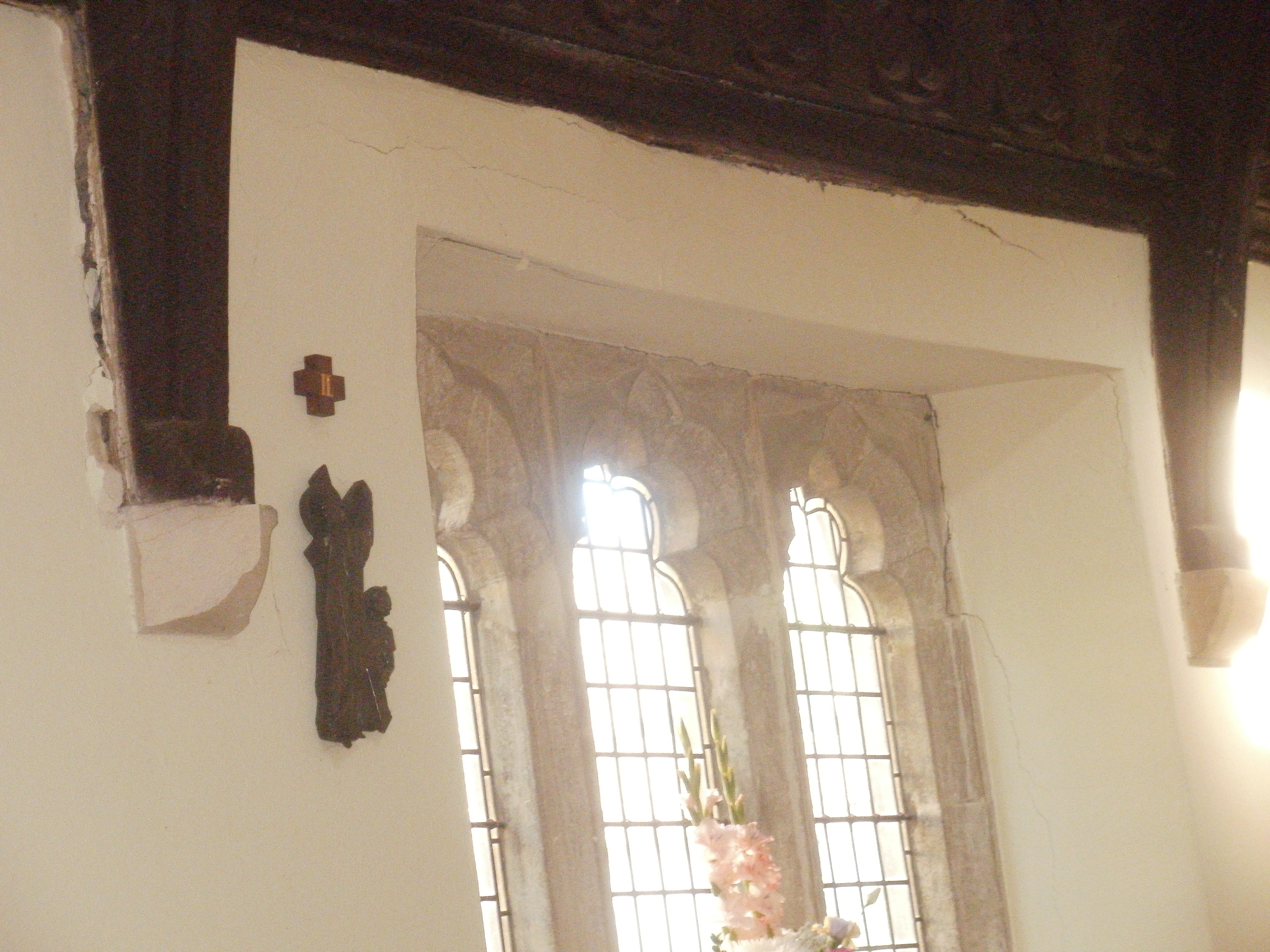 Scoffolding within the church.
